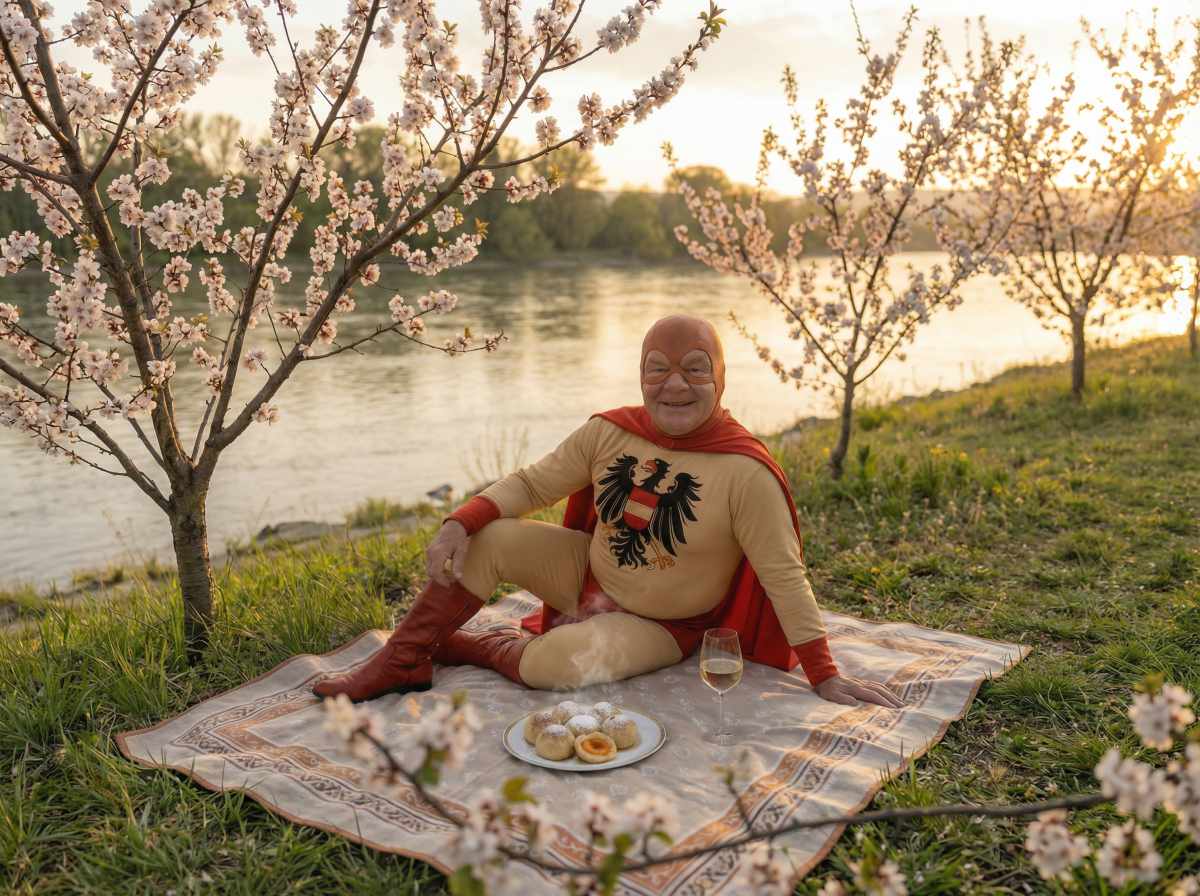 Austriaman unter dem Marillenbaum